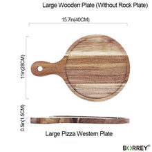 Load image into Gallery viewer, BORREY Hot Lava Stone Serving Board For Cooking Steak, Salmon and Pizza