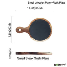 Load image into Gallery viewer, BORREY Hot Lava Stone Serving Board For Cooking Steak, Salmon and Pizza