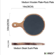 Load image into Gallery viewer, BORREY Hot Lava Stone Serving Board For Cooking Steak, Salmon and Pizza