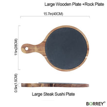 Load image into Gallery viewer, BORREY Hot Lava Stone Serving Board For Cooking Steak, Salmon and Pizza