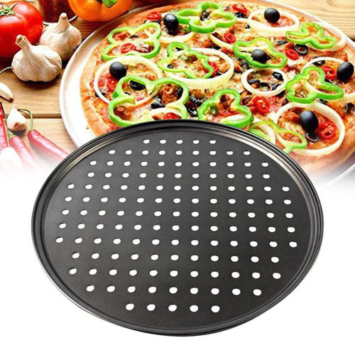 26/28/32CM Carbon Steel Non-stick Pizza Baking Pan